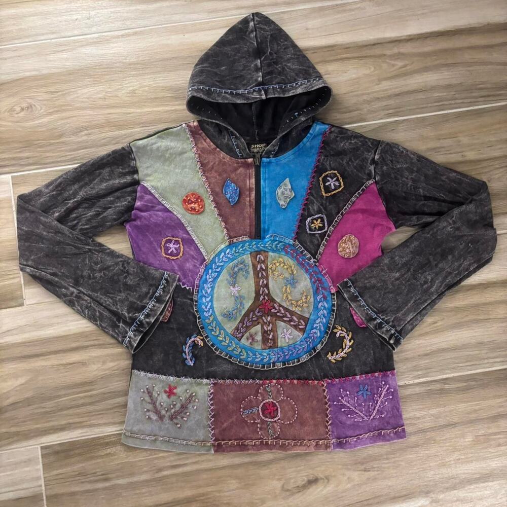 Boho Style Womens Embroidered Hoodie